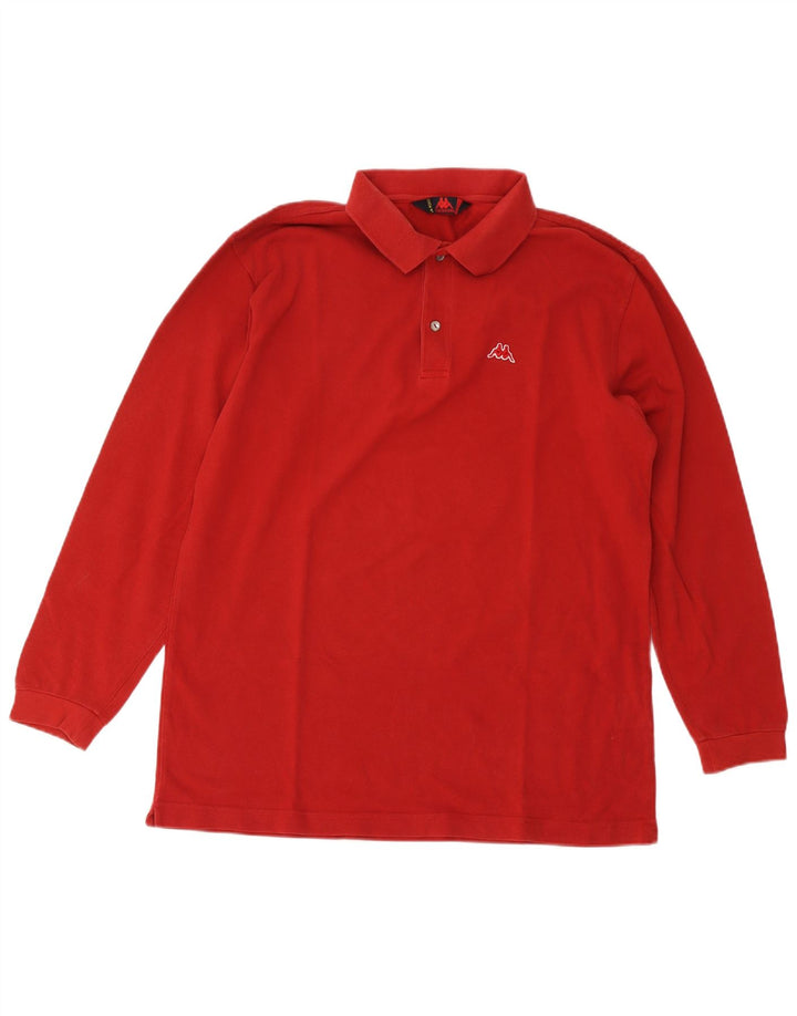 Kappa Polo De Manga Larga Para Hombre Grande De Algodón Rojo