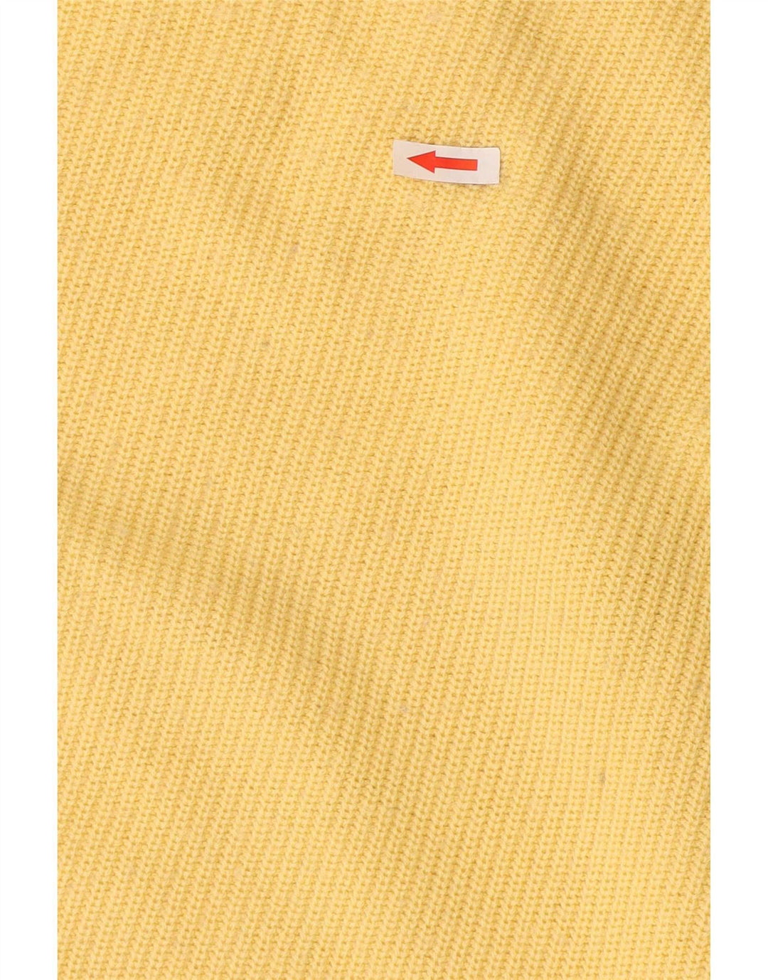 Vintage hombres cuello redondo jersey suéter grande amarillo colorblock