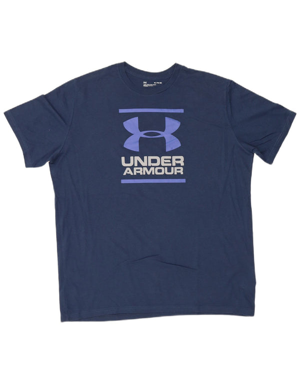 Under Armour Camiseta gráfica para hombre Top XL Algodón azul marino