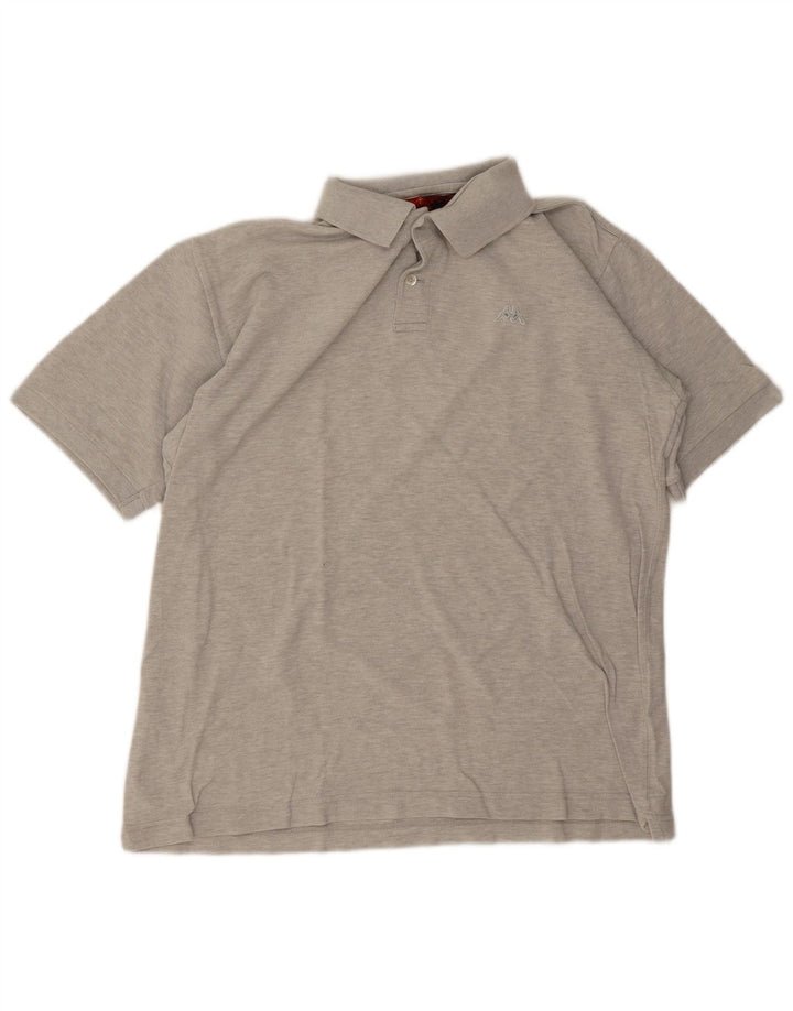 Kappa Polo para hombre de algodón moteado gris grande