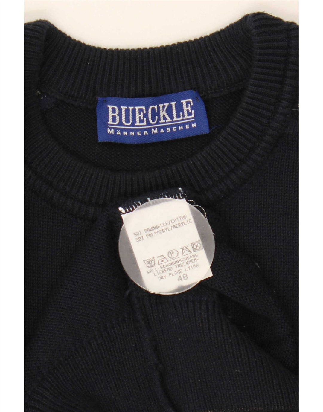 Bueckle Jersey de cuello redondo para hombre IT 48 Medium azul marino geométrico