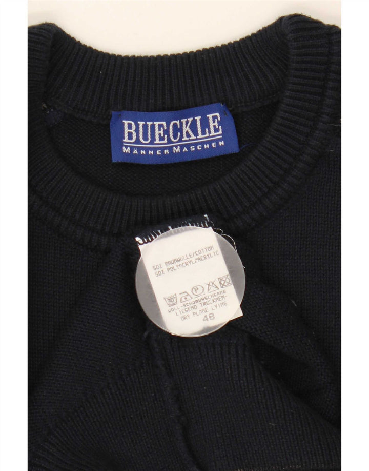 Bueckle Jersey de cuello redondo para hombre IT 48 Medium azul marino geométrico