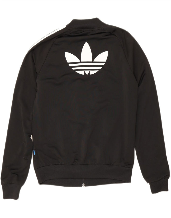 Adidas - Chaqueta de chándal gráfica para mujer, talla 6, XS, poliéster negro