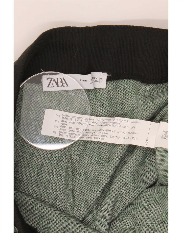 Zara Hombre Pantalones Chándal Joggers Poliéster Geométrico Verde Medio