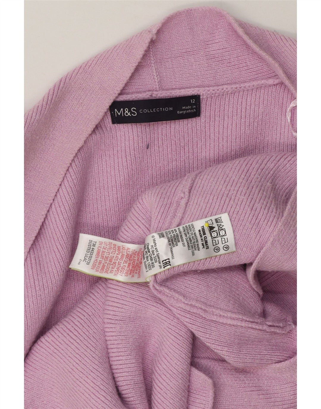 Marks & Spencer - Cárdigan abierto largo para mujer, talla 40, color rosa medio