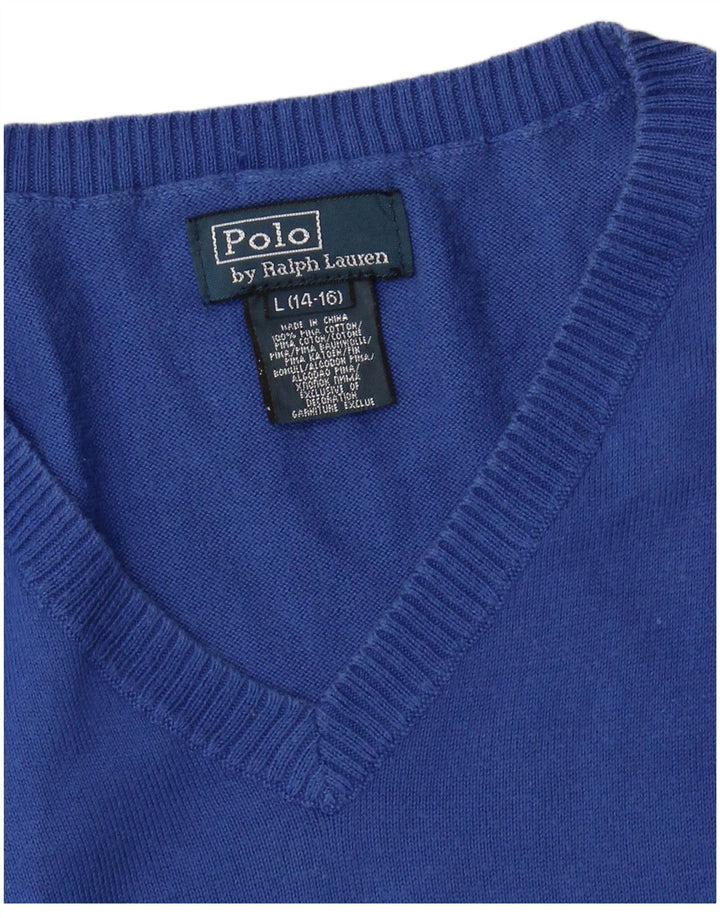 POLO RALPH LAUREN Camiseta sin mangas para niño 14-15 años Grande Azul Algodón