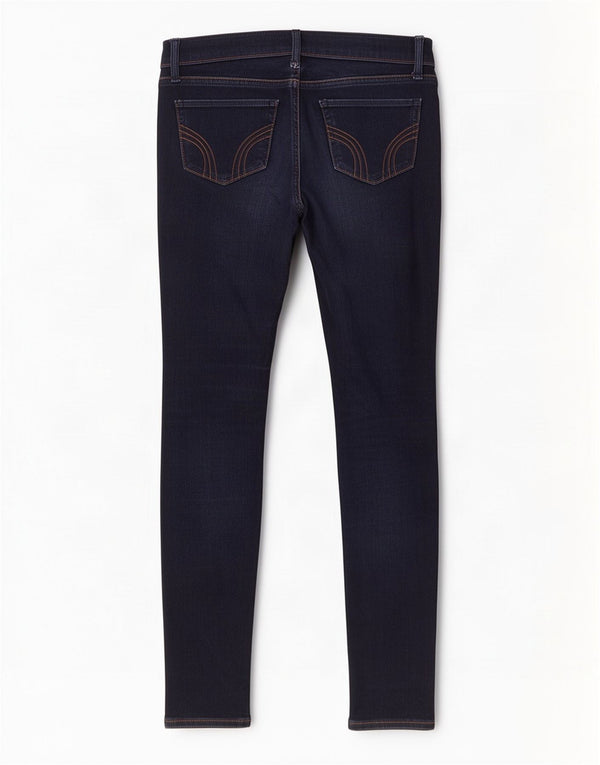 Vaqueros ajustados para mujer Hollister US 3 XS W26 L29 Algodón azul marino