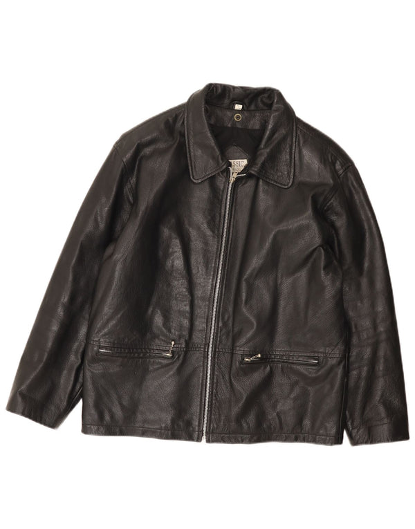 CLASSIC Chaqueta de cuero para mujer UK 12 Medium Black Leather