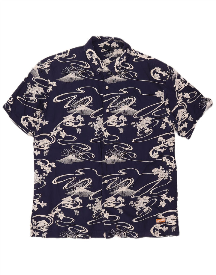 Superdry Camisa Gráfica De Manga Corta De Algodón Azul Marino Mediano
