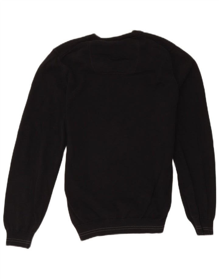 Hugo Boss Hombre Jersey con Cuello en V Jersey Pequeño Algodón Negro