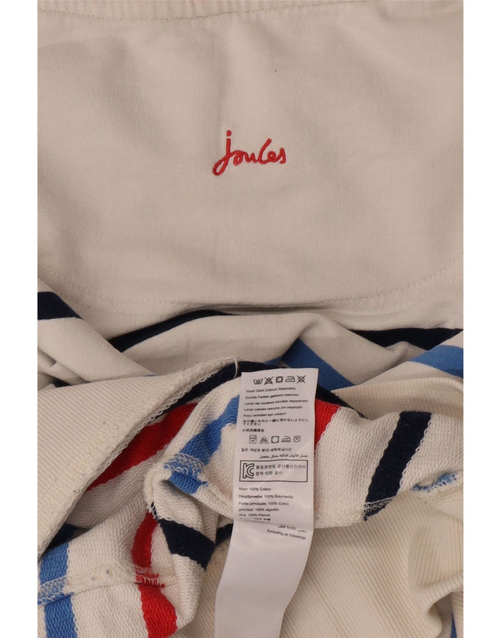 Joules Sudadera extragrande para mujer, jersey, Reino Unido 14, algodón a rayas blanco mediano