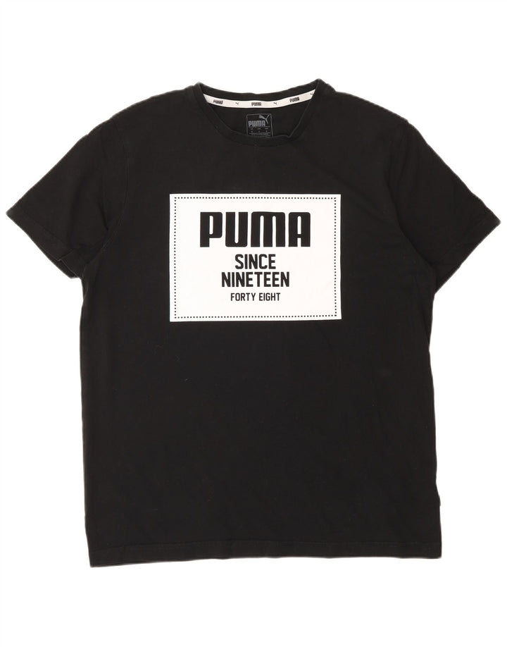 PUMA Camiseta gráfica para hombre Top mediano negro
