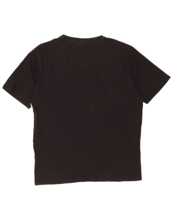 Ellesse Hombre Camiseta gráfica Top Medium Black Colourblock Algodón