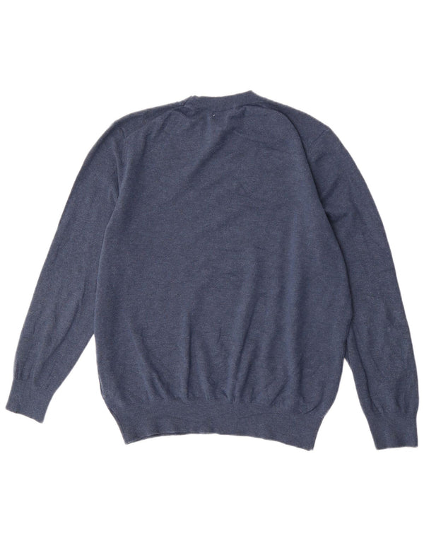 Zara Mens Crew Neck Jumper Sweater Grande Azul Marino Acrílico