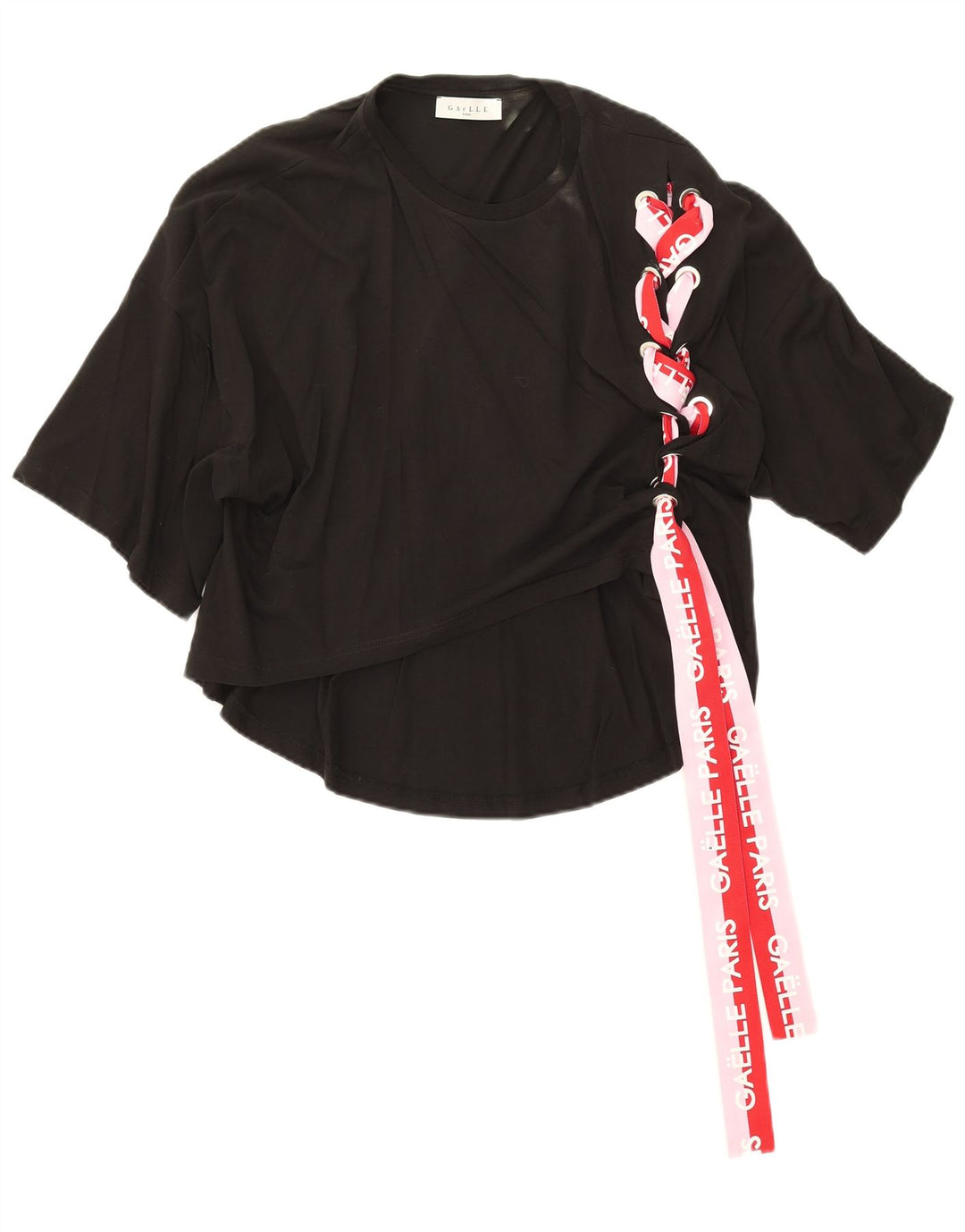 Gaelle Blusa extragrande gráfica para mujer US 0 2XS Algodón negro