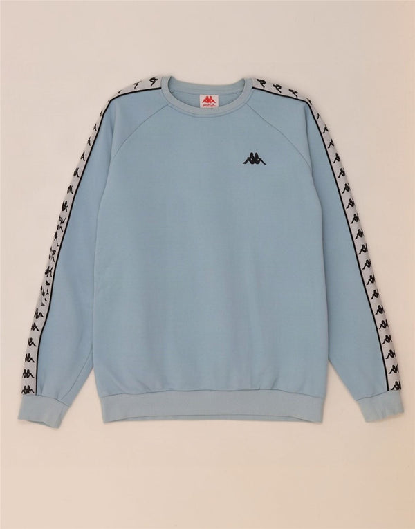 Kappa Hombre Sudadera Gráfica Jumper Large Azul Colorblock Algodón