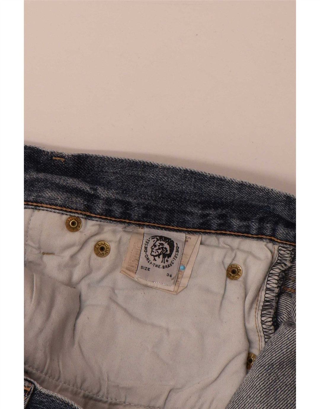 Diesel Vaqueros Rectos Hombre W34 L30 Algodón Azul