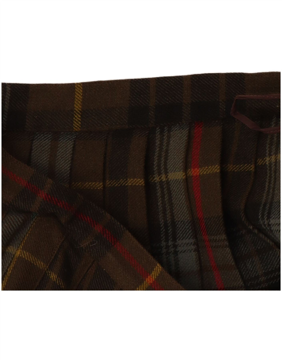 VINTAGE Falda cruzada para mujer W28 Cuadros caqui medio