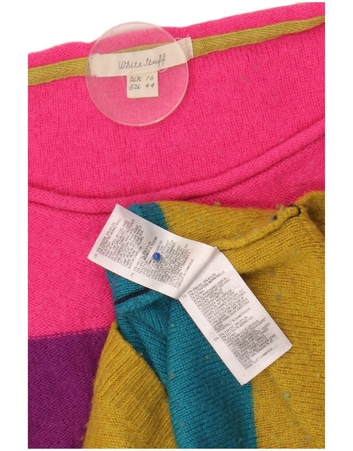 White Stuff Suéter tipo jersey con cuello barco para mujer, talla 40, talla grande, multicolor