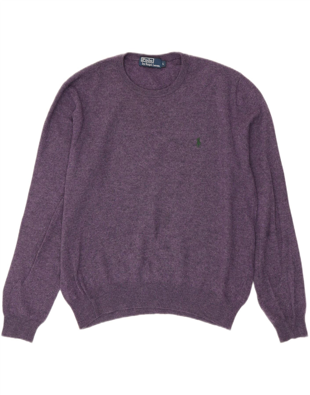 POLO RALPH LAUREN Suéter tipo jersey con cuello redondo para hombre, grande, color morado