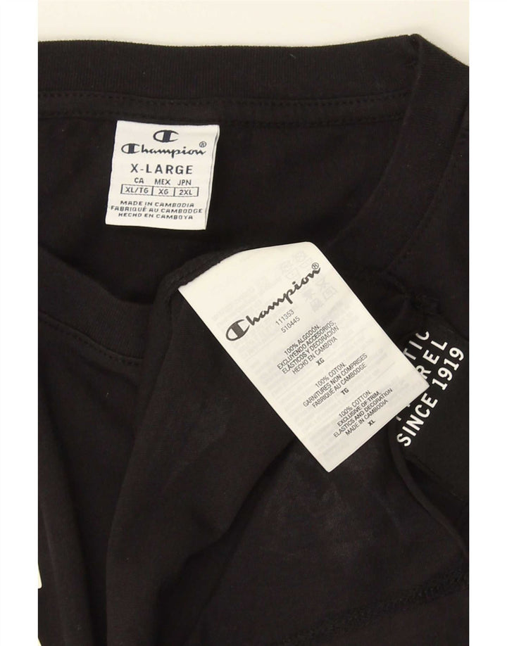 Champion Camiseta sin mangas gráfica para hombre XL Algodón negro