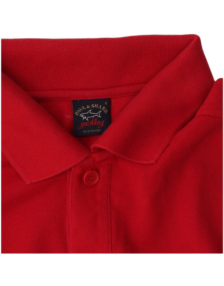 Paul & Shark Polo de yate para hombre, talla pequeña, color rojo
