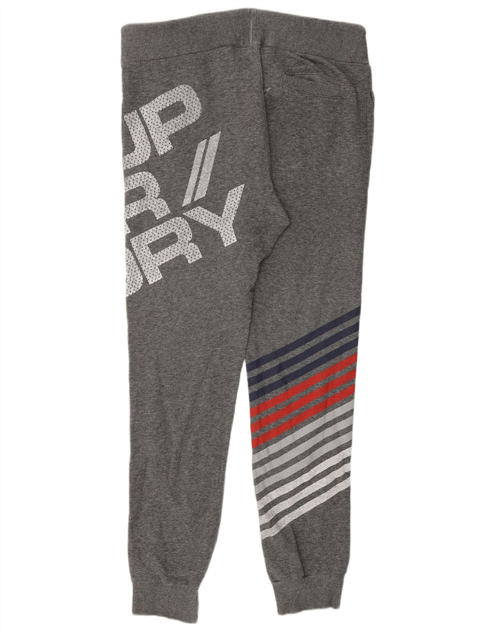 SUPERDRY Hombre Pantalones de chándal con estampado gráfico Joggers de algodón a rayas grises grandes