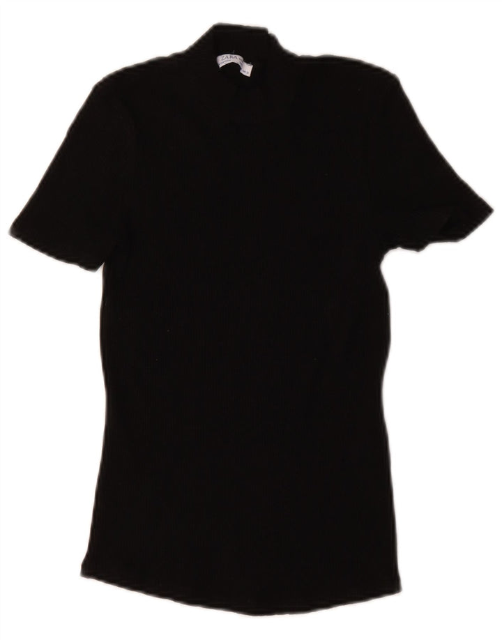 Zara Mujer Camiseta Top UK 8 Small Negro