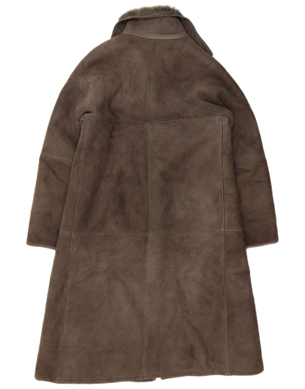 Vintage mujer shearling abrigo IT 42 gris medio shearling