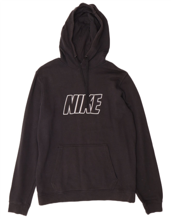 Nike Sudadera con capucha gráfica para hombre, jersey de algodón negro mediano