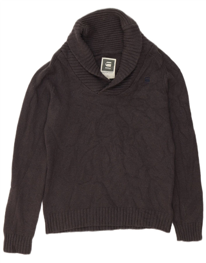 G-Star Hombre Jersey Con Cuello Chal De Lana De Cordero Gris Medio