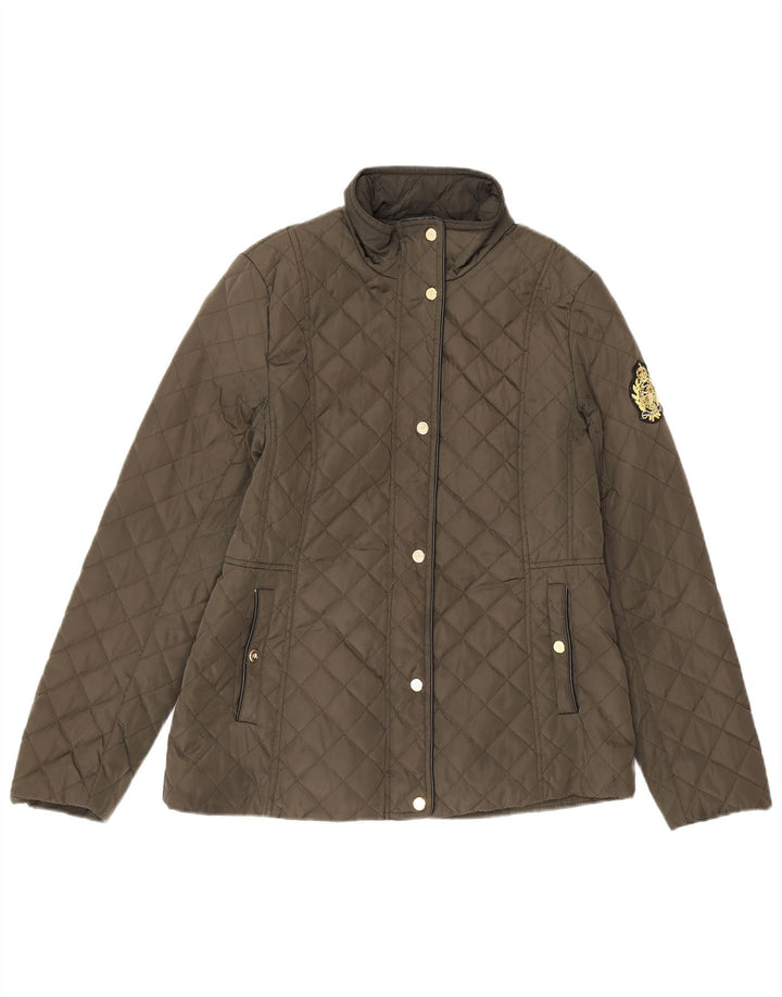 Ralph Lauren Chaqueta acolchada para mujer UK 10 Small Caqui Polietileno