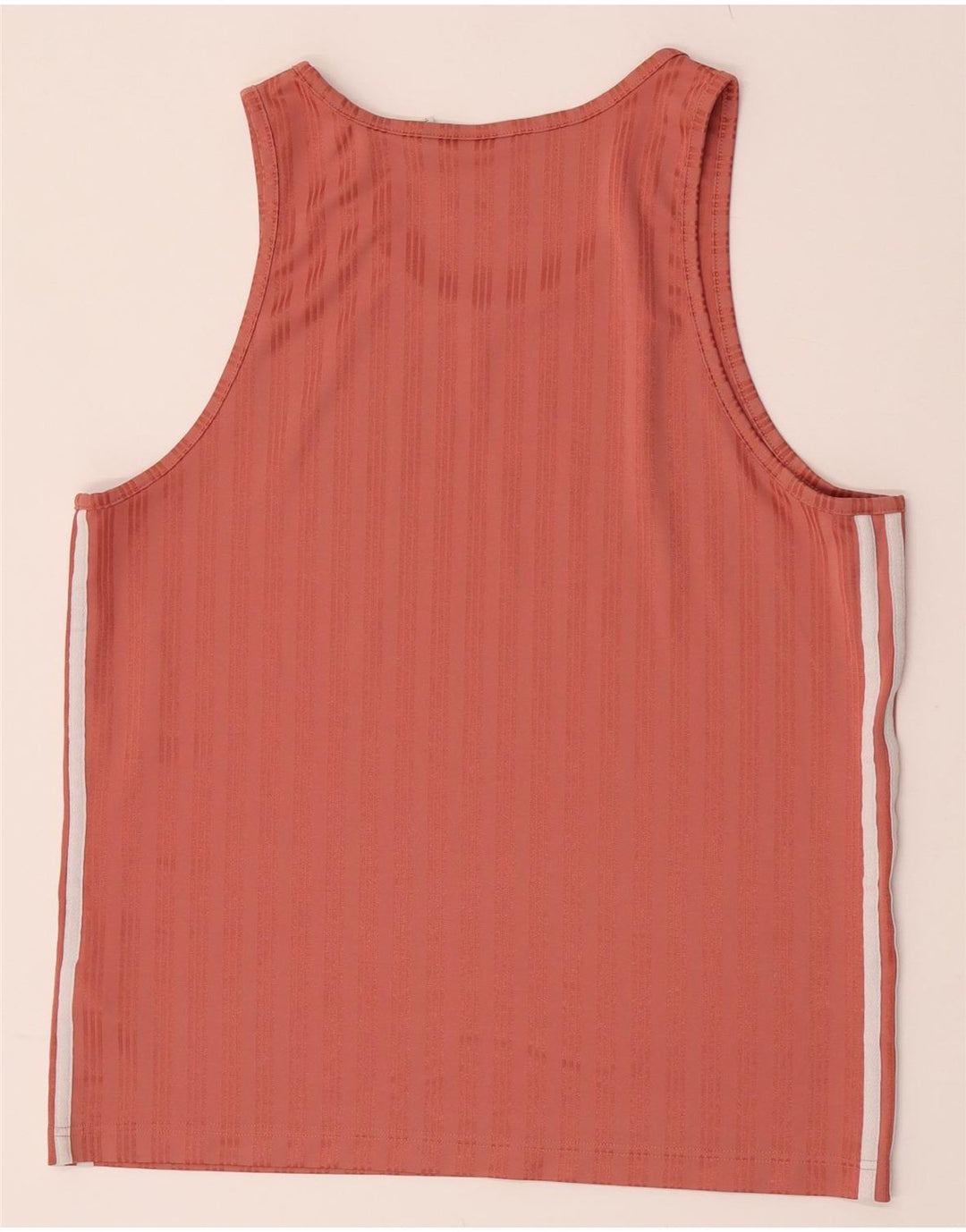 Adidas Hombre Chaleco Top Medio Naranja Rayas Poliéster