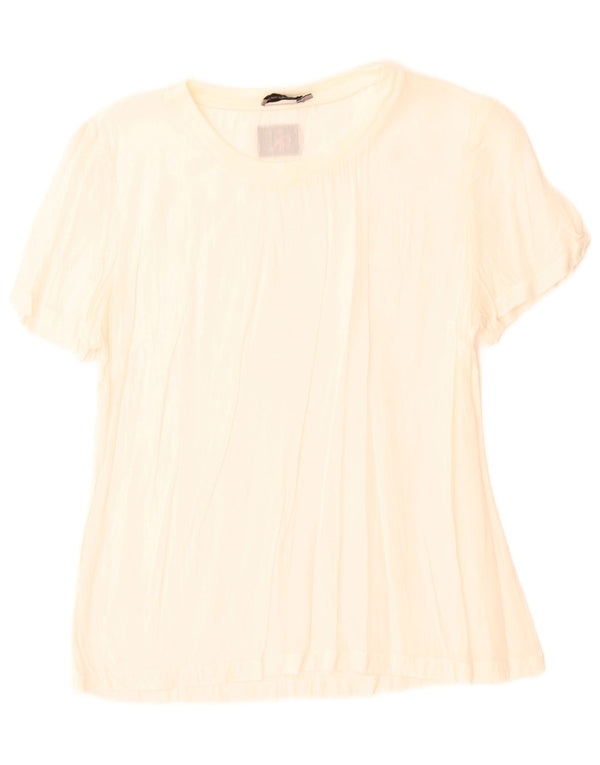 Calvin Klein Jeans Blusa para mujer Top UK 10 Small Off White