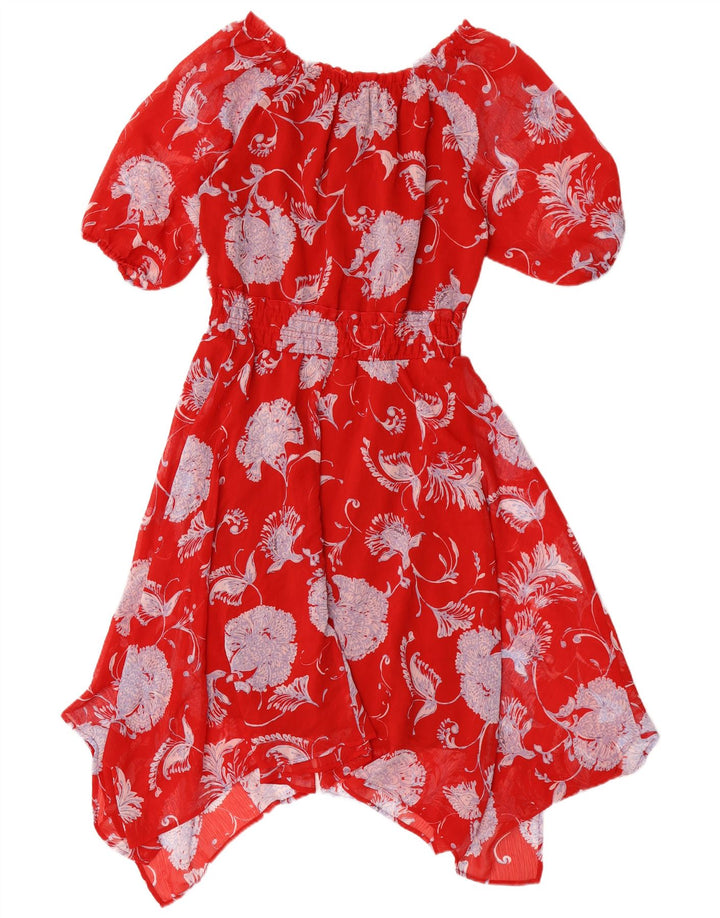 Tommy Hilfiger Vestido asimétrico para mujer US 8 Mediano Rojo Floral