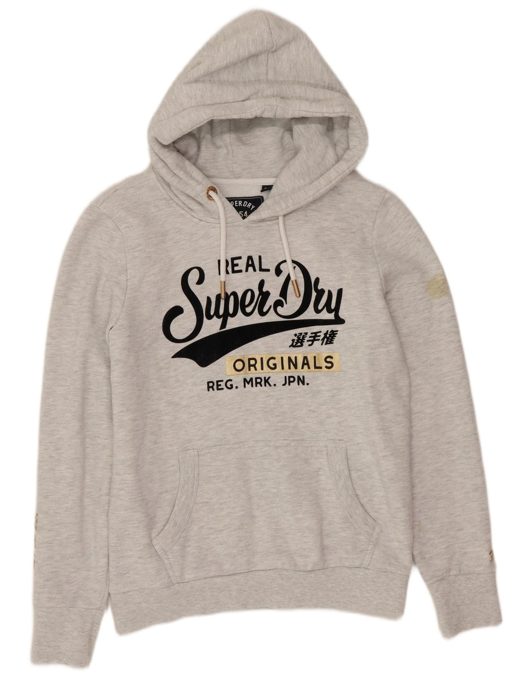 Superdry Jersey con capucha gráfica para mujer Reino Unido 40 Poliéster gris medio