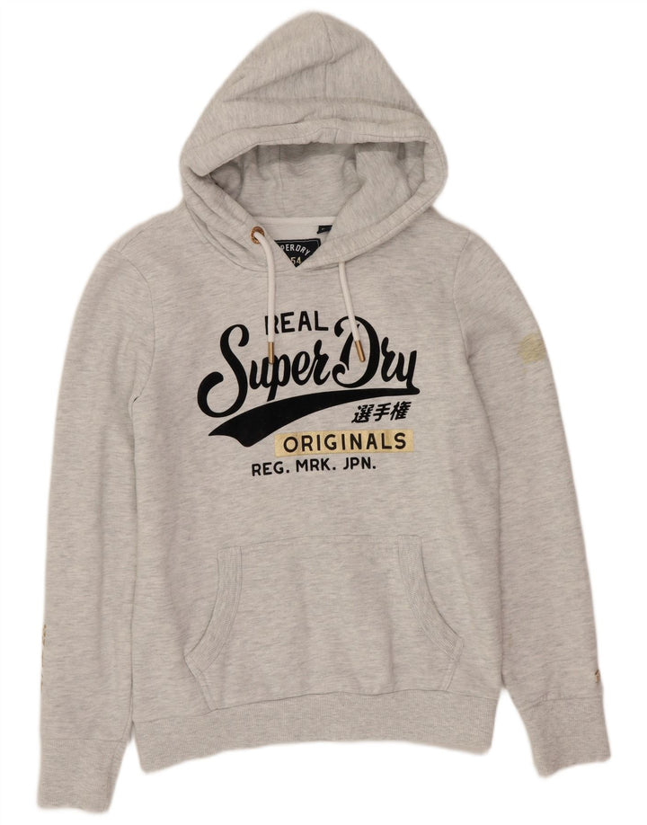 Superdry Jersey con capucha gráfica para mujer Reino Unido 40 Poliéster gris medio