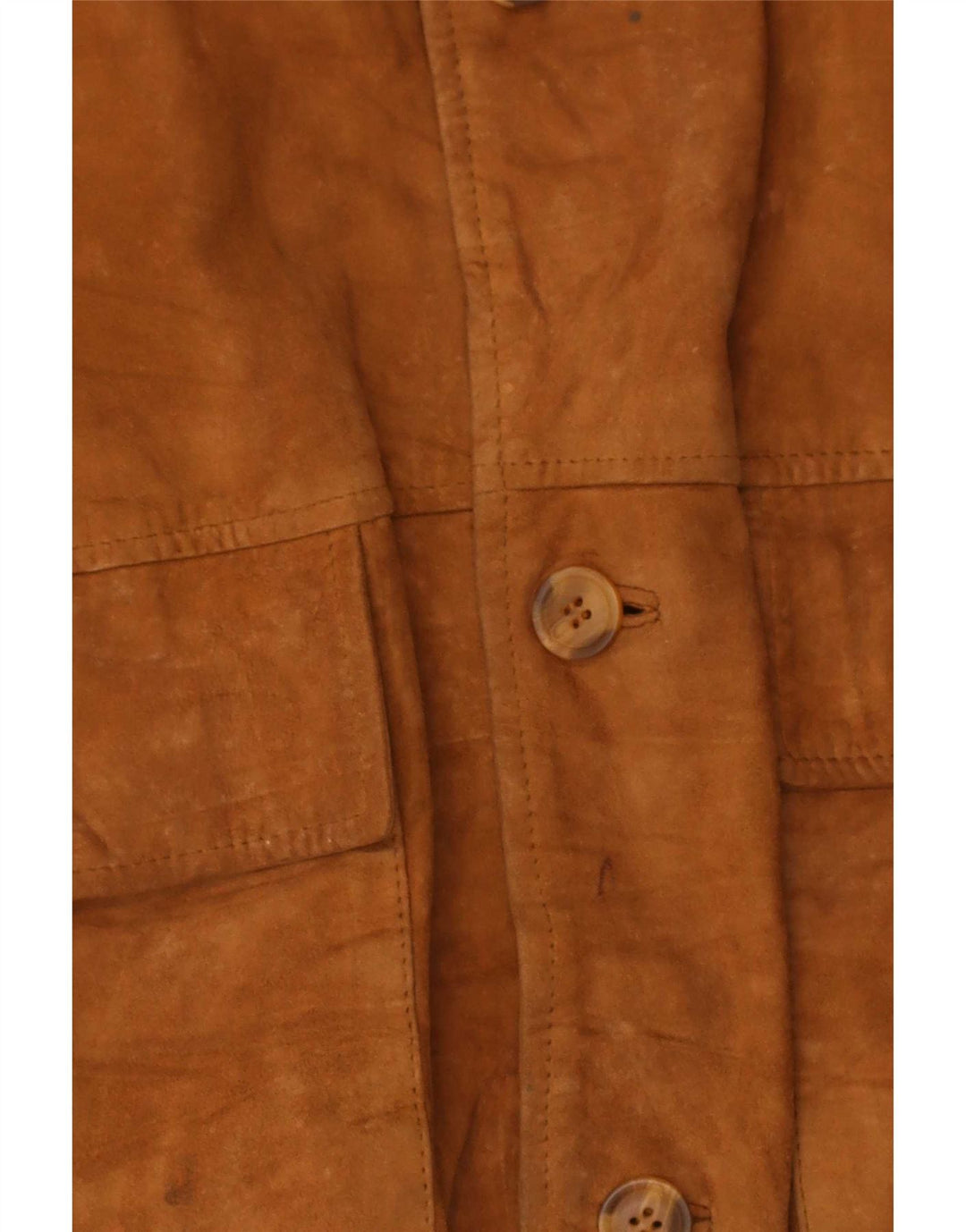 Vintage hombres ante bomber chaqueta IT 50 cuero marrón grande