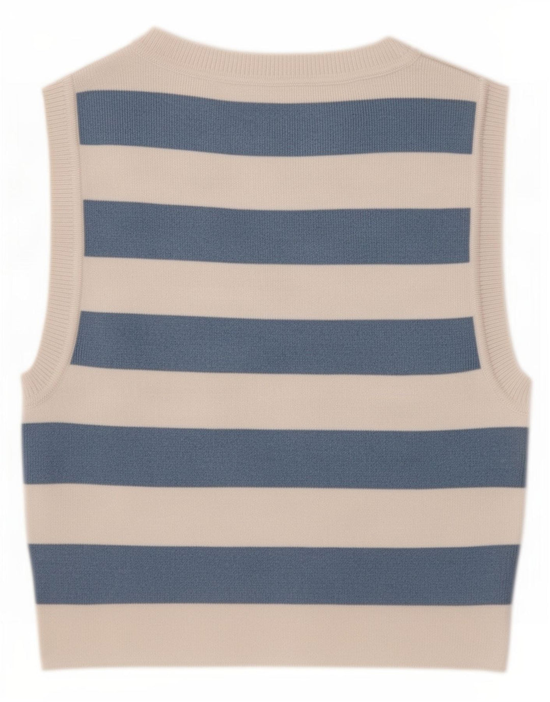 Zara Mujer Crop Vest Top UK 40 Mediano Rayas Azul