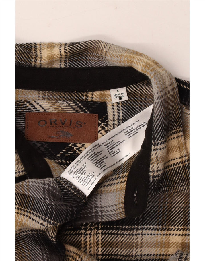 Camisa De Franela Orvis Para Hombre Algodón A Cuadros Multicolor Grande