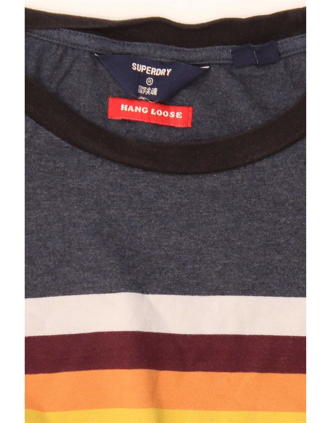 Superdry Camiseta para Hombre Top Medium Azul Marino Colorblock