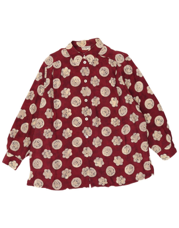 Sommermann Camisa para mujer UK 20 2XL Borgoña Floral