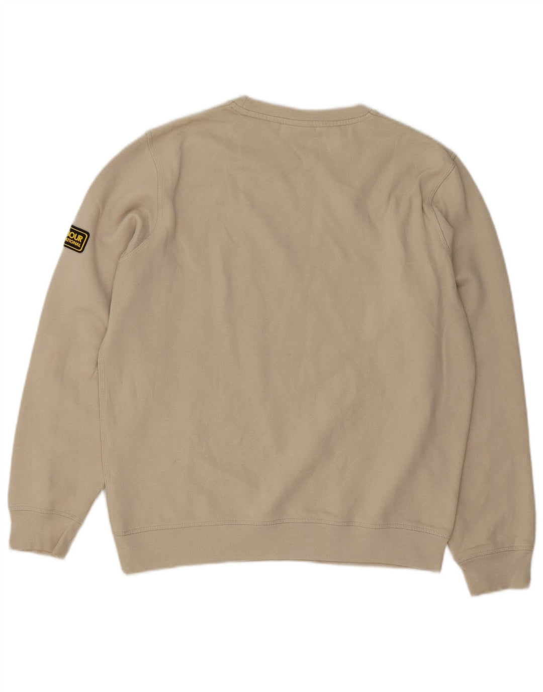 Barbour Hombre Sudadera Jumper Algodón Beige Medio
