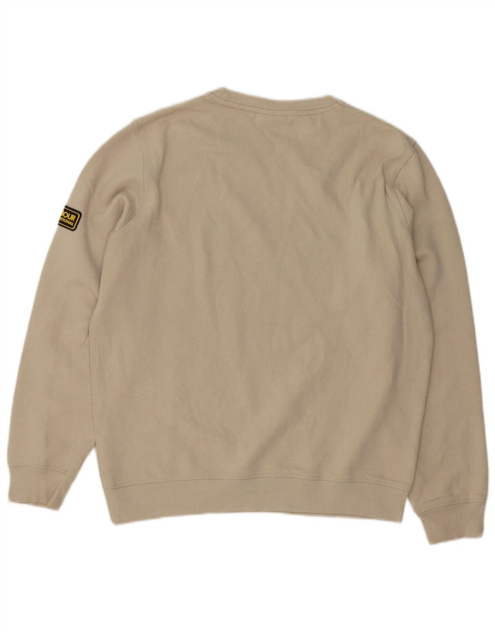 Barbour Hombre Sudadera Jumper Algodón Beige Medio