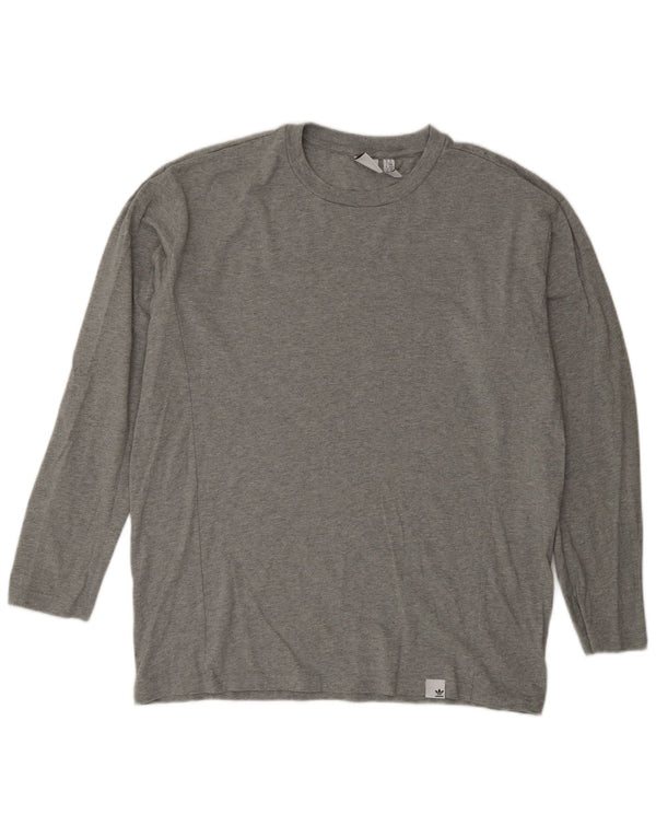 Adidas Hombre Top Manga Larga Algodón Gris Medio