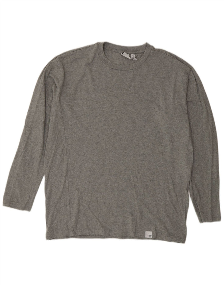 Adidas Hombre Top Manga Larga Algodón Gris Medio