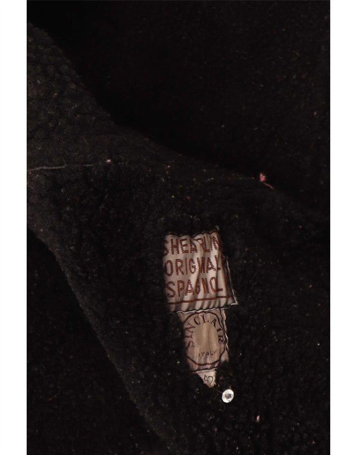 Chaqueta holgada de piel de oveja Sinclair para mujer IT 42 Cuero negro mediano