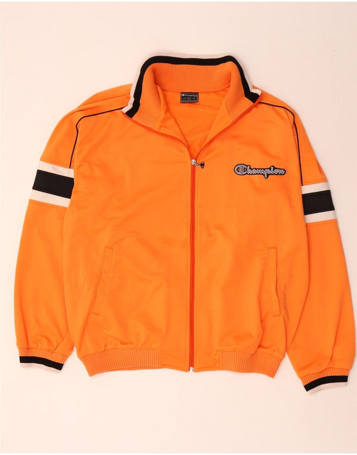 Champion Chaqueta De Chándal Para Hombre Grande Naranja Colorblock Poliéster