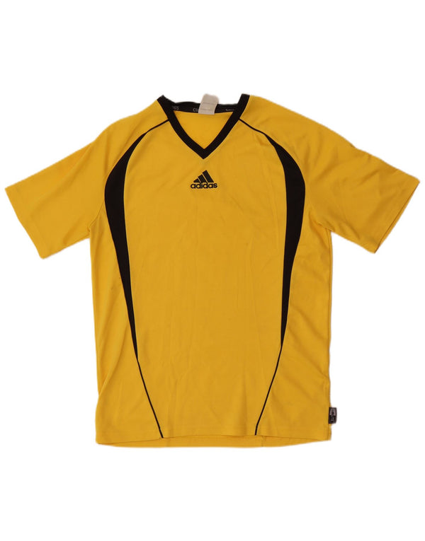 Adidas Mens Clima 365 Camiseta Top Pequeño Amarillo Colorblock