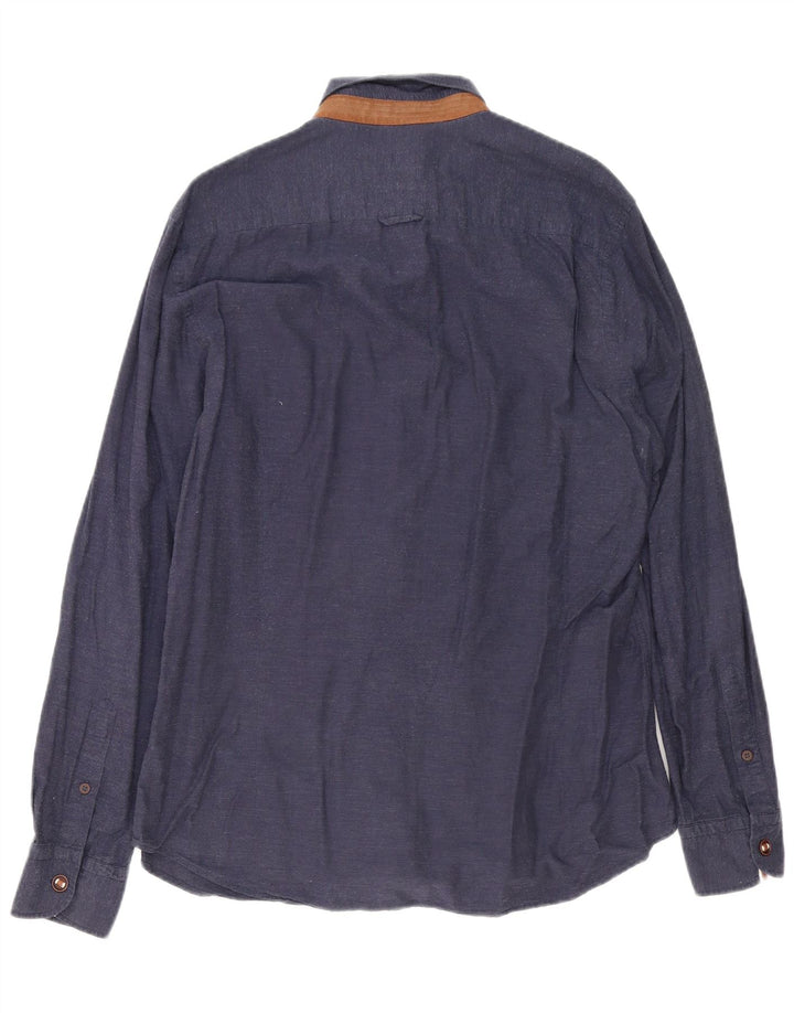 Camisa Massimo Dutti Hombre Grande Azul Marino